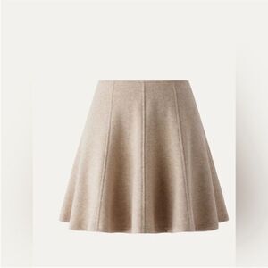NWT OGL CashSoft High Waisted Flare Hem Mini Skirt - Heather Oatmeal Size S